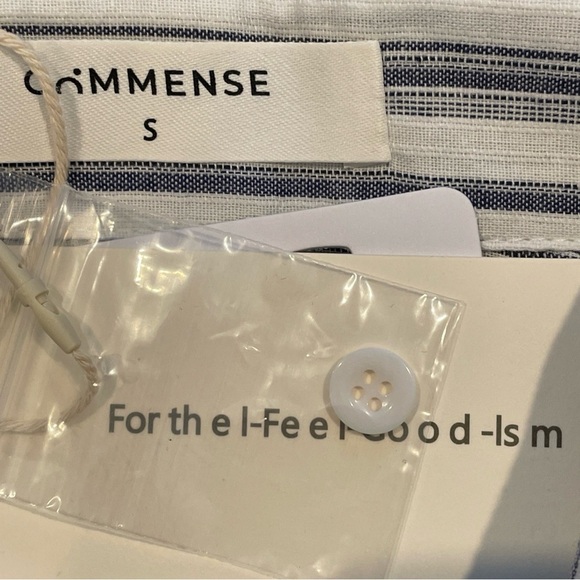 New Commense Gray Striped Shorts Set S US 6 Long Sleeves Pockets Oversized NWT - Picture 8 of 16